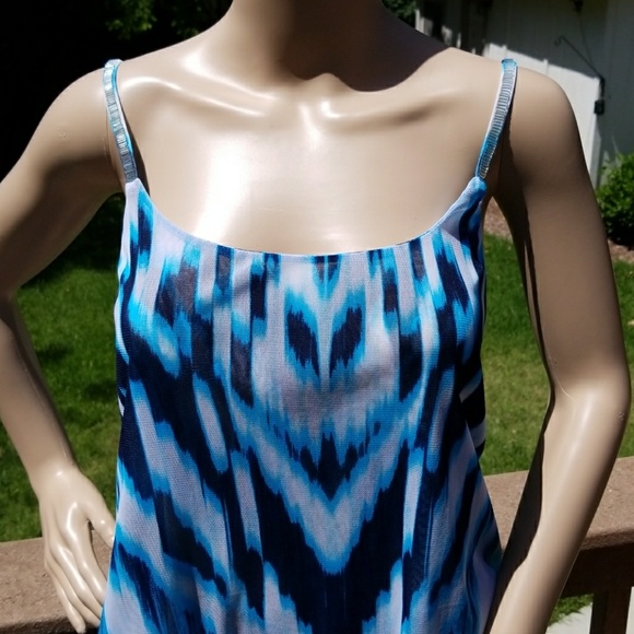 INC Blue and White Sheer Top   NWOT - Picture 2 of 8